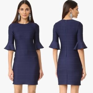 Shoshanna Bluxome Dress Navy Blue Flare Sleeve Womens Size‎ 6 Style 2378683 Mini